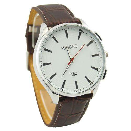 Mens Elegant  MINGBO Leather Band Watch
